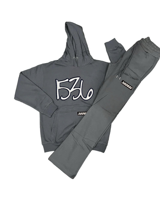 Men's Slim Fit Hoodie & Stacked Jogger Set - Cotton Blend - Perfect for Winter - Clothing